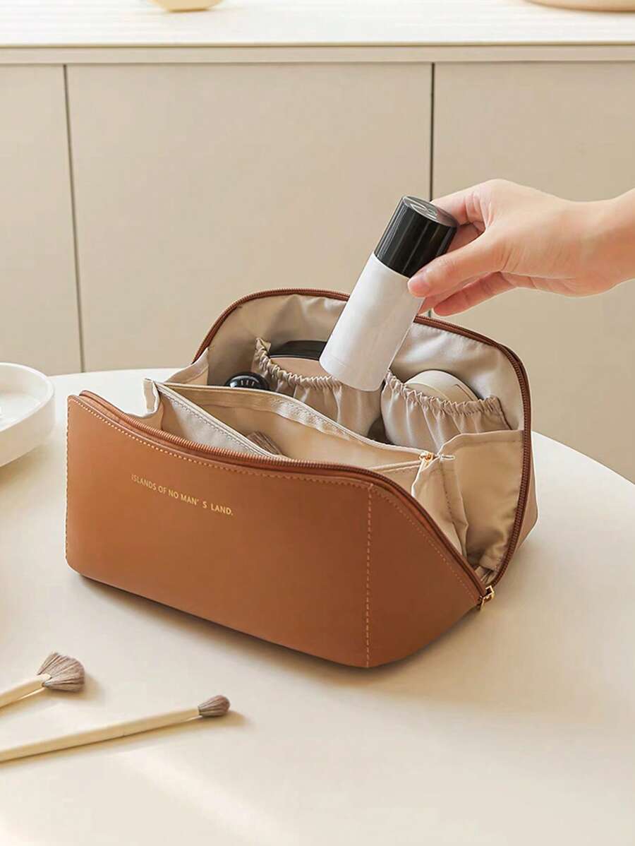 1入組便攜化妝包 - 棕色 - 查看 1