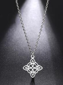 1 Dây Thép Không Gỉ Thời Trang Khoét Hở Hình Học Mặt Dây Chuyền Vòng Cổ Cho Nữ Trang Trí Hàng Ngày - Bạc - Xem 1