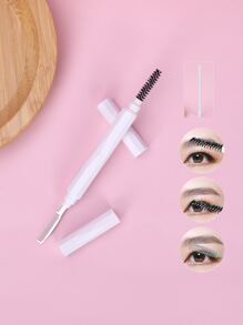 1pc Double-headed Eyelash Brush - White - View 1