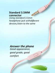 Cartoon Rabbit Design Wired Headset - Pink - View 4