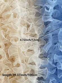 1roll Faux Pearl Decor Sewing Trim, Modern Polyester Sewing Decoration For Home - Blue - View 2
