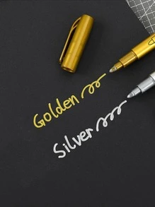 6 chiếc Bút đánh dấu đồ họa chữ cái, Bút đánh dấu vĩnh viễn đa năng đơn giản cho văn phòng, trường học, vẽ, viết - Nhiều màu - Xem 2