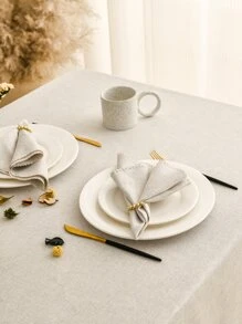 6 piezas/set servilletas de mesa de tela, servilletas de tela con adornos festoneados minimalistas para mesa de comedor