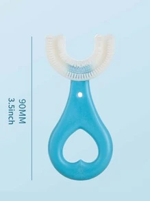 1pc Silicone Toothbrush, Creative Pink Portable Manual U-shaped Toothbrush For Bathroom - Red - View 2