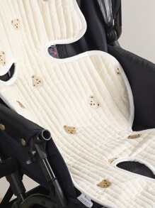 1 件绗缝刺绣婴儿推车座椅垫，薄款四季通用刺绣座椅垫