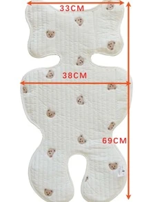 1 件绗缝刺绣婴儿推车座椅垫，薄款四季通用刺绣座椅垫