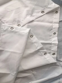 1 Stück Duschvorhang mit Katze & Hai Muster, - Aprikosenfarben - Übersicht 2