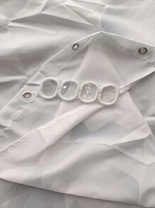 1 Stück Duschvorhang mit Katze & Hai Muster, - Aprikosenfarben - Übersicht 3