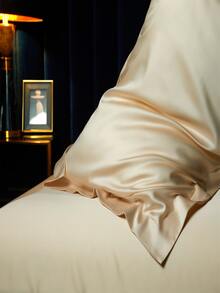 3pcs/set Solid Color Duvet Cover Set Without Filler, Modern Fabric Bedding Set For Home - Apricot - View 6