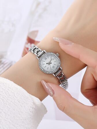 時尚迷你金色綠色石英女士手錶