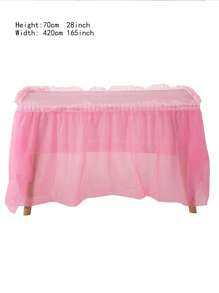 1 件纯色派对桌裙，粉色 PEVA 防水桌罩，适合家庭、圣诞节 - 粉色 - 查看 2