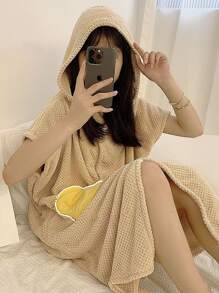 1入組超細纖維浴袍浴室現代口袋細節浴袍