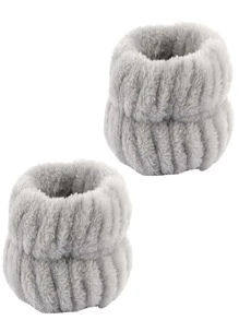 Juego de 3 diademas y muñequeras para lavarse la cara - Gris - Ver 3