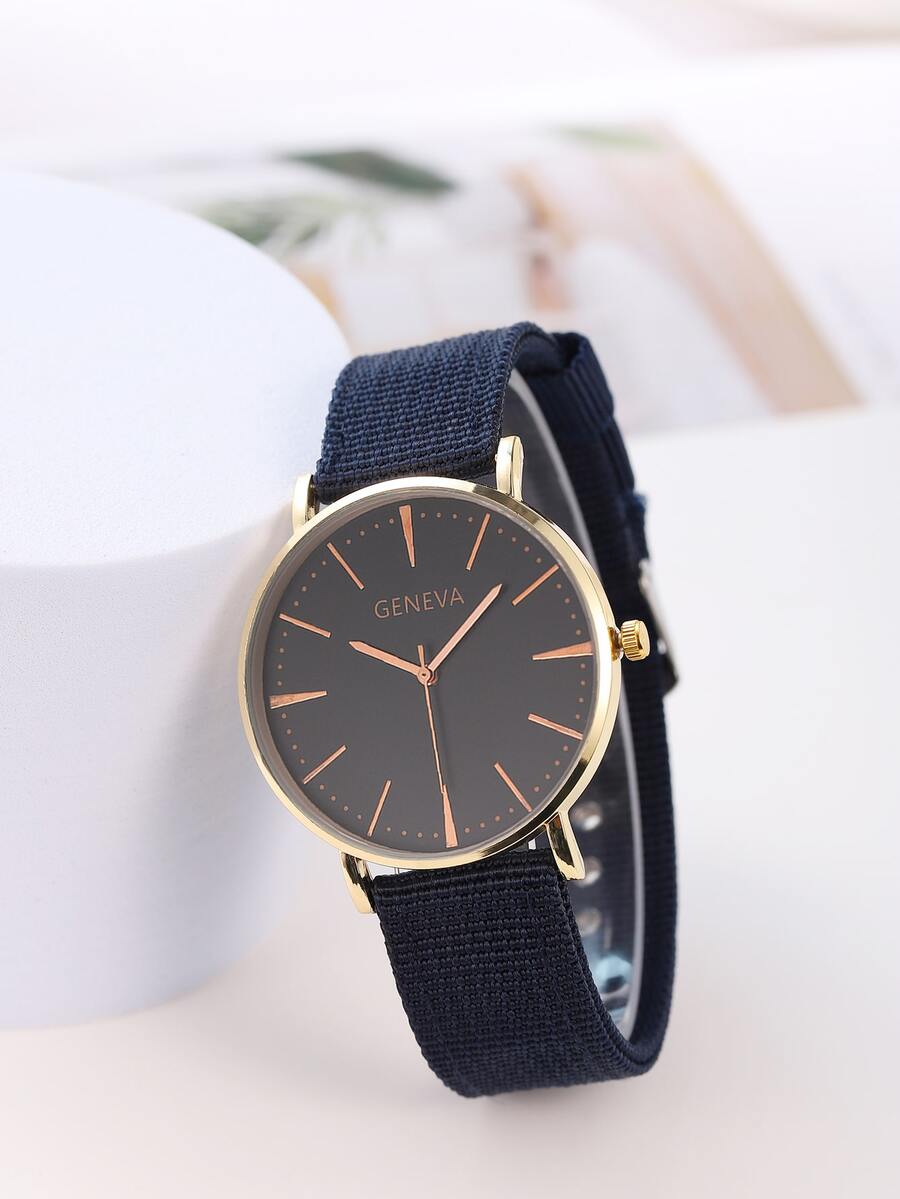 Đồng hồ thạch anh con trỏ tròn nam - Màu xanh lam - Xem 1