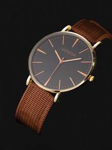 Men Round Pointer Quartz Watch