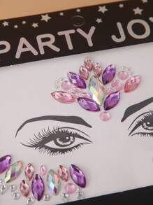 Party Joy 2sheets Rhinestone Facial Tattoo Sticker - Multicolor - View 4