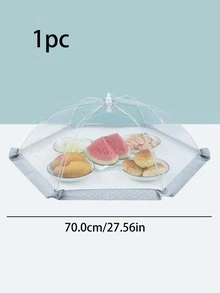 1pc Collapsible Mesh Food Cover, Modern Polyester Mesh Food Tent For Kitchen - Grey - View 5