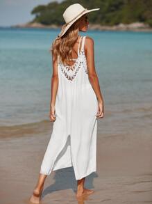 Swim Vcay Summer Outfits For Women Women's Crochet Cover-Up, Elegant & Casual For Daily Wear And Holiday - White - View 2