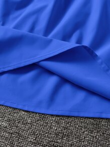 Girls Shirred Flutter Sleeve Dress - Blue - View 4