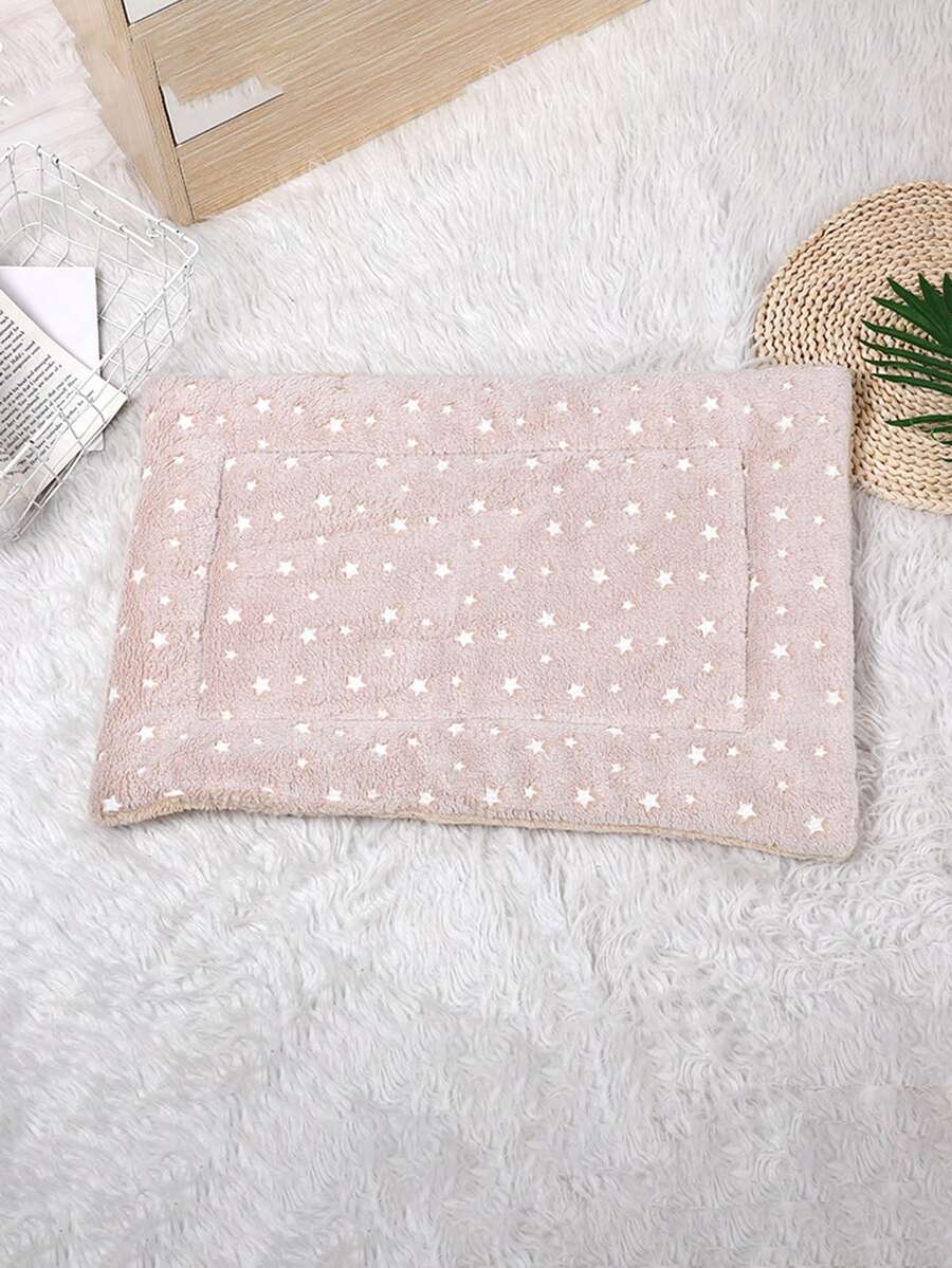 1pc Star Print Pet Blanket - Beige - View 1