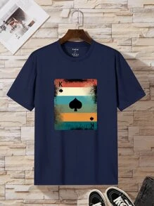 Tops Nam Lá thư Giải trí - Màu xanh hải quân - Xem 3