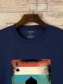 Tops Nam Lá thư Giải trí - Màu xanh hải quân - Xem 6