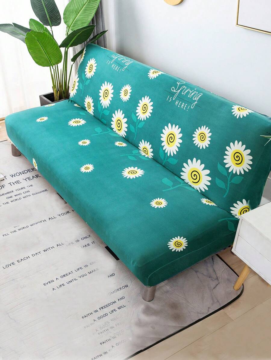 1入組套花卉圖案彈力沙發套現代滌綸沙發套適合家用 - 墨綠色 - 查看 1