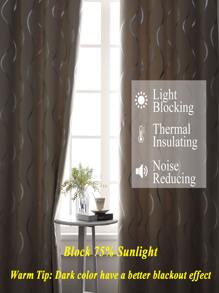 Estelar Textiler 2 chiếc rèm họa tiết sọc, rèm cản sáng polyester hiện đại cho phòng ngủ và phòng khách - Màu be - Xem 4