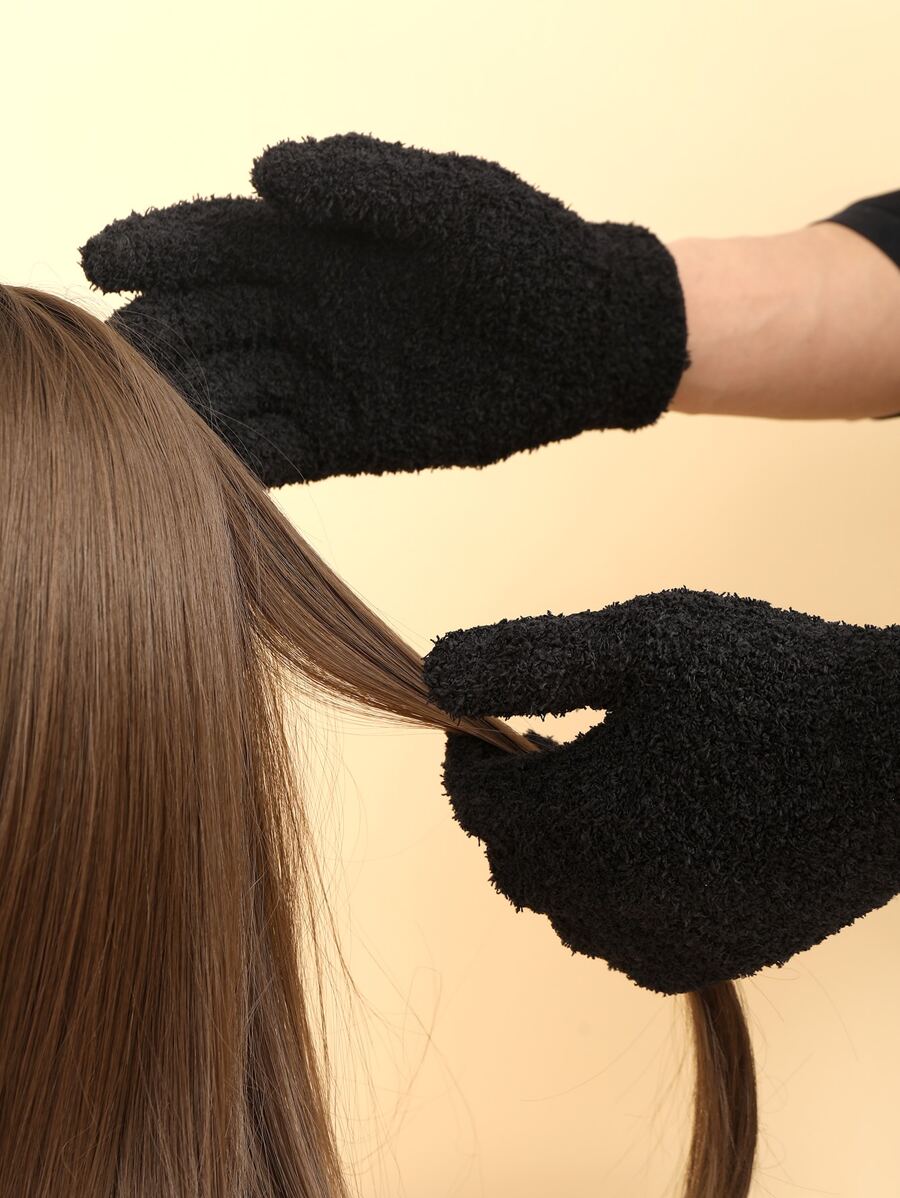 1pair Hair Coloring Gloves - Black - View 1