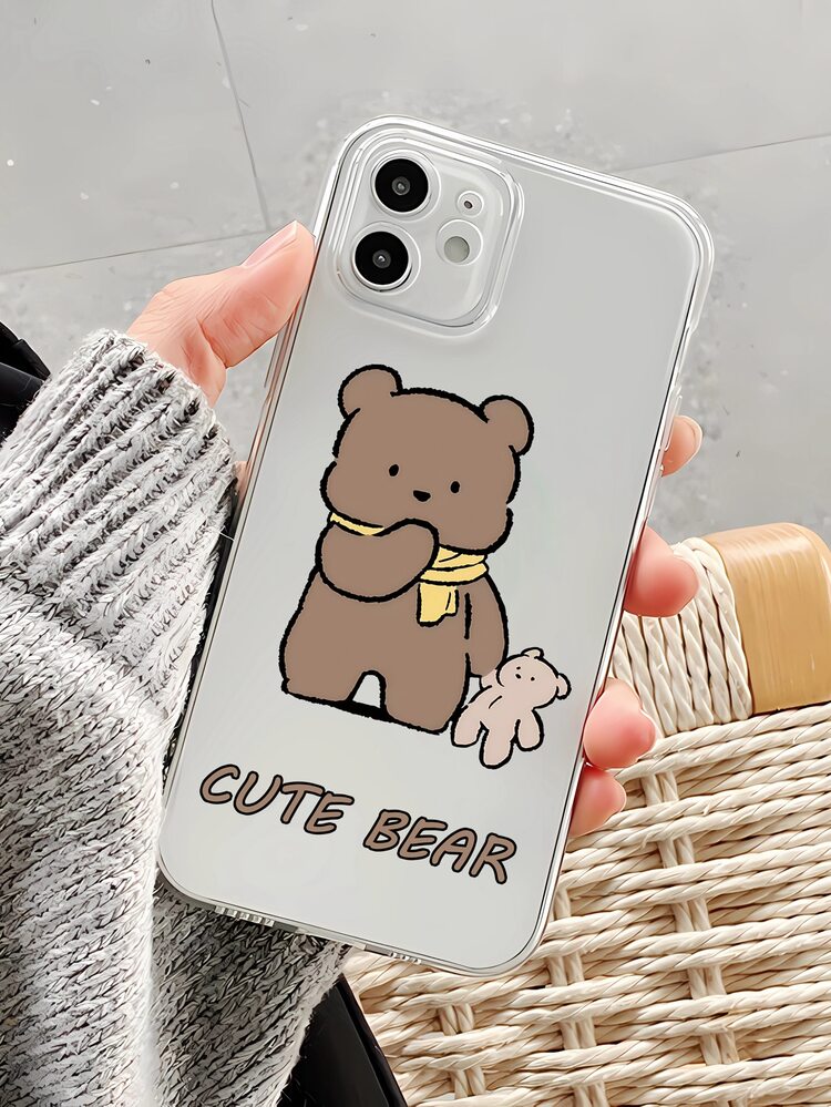 Cartoon Bear Pattern Phone Case - Multicolor - View 1