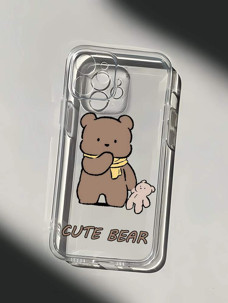 Cartoon Bear Pattern Phone Case - Multicolor - View 2