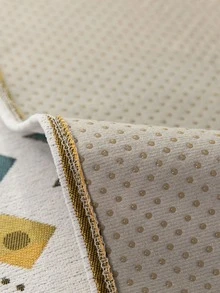 1入組套幾何圖案沙發巾現代滌綸防滑沙發套毯適用於客廳 - 米色 - 查看 3