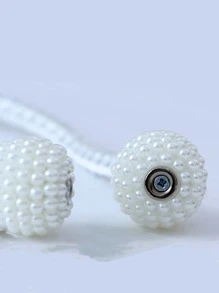 2 dây buộc rèm cửa từ tính trang trí ngọc trai giả - trắng - Xem 3