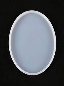 1pc Silicone Coaster Mold, Classic Oval Shaped Tray Mold For DIY - Clear - View 3
