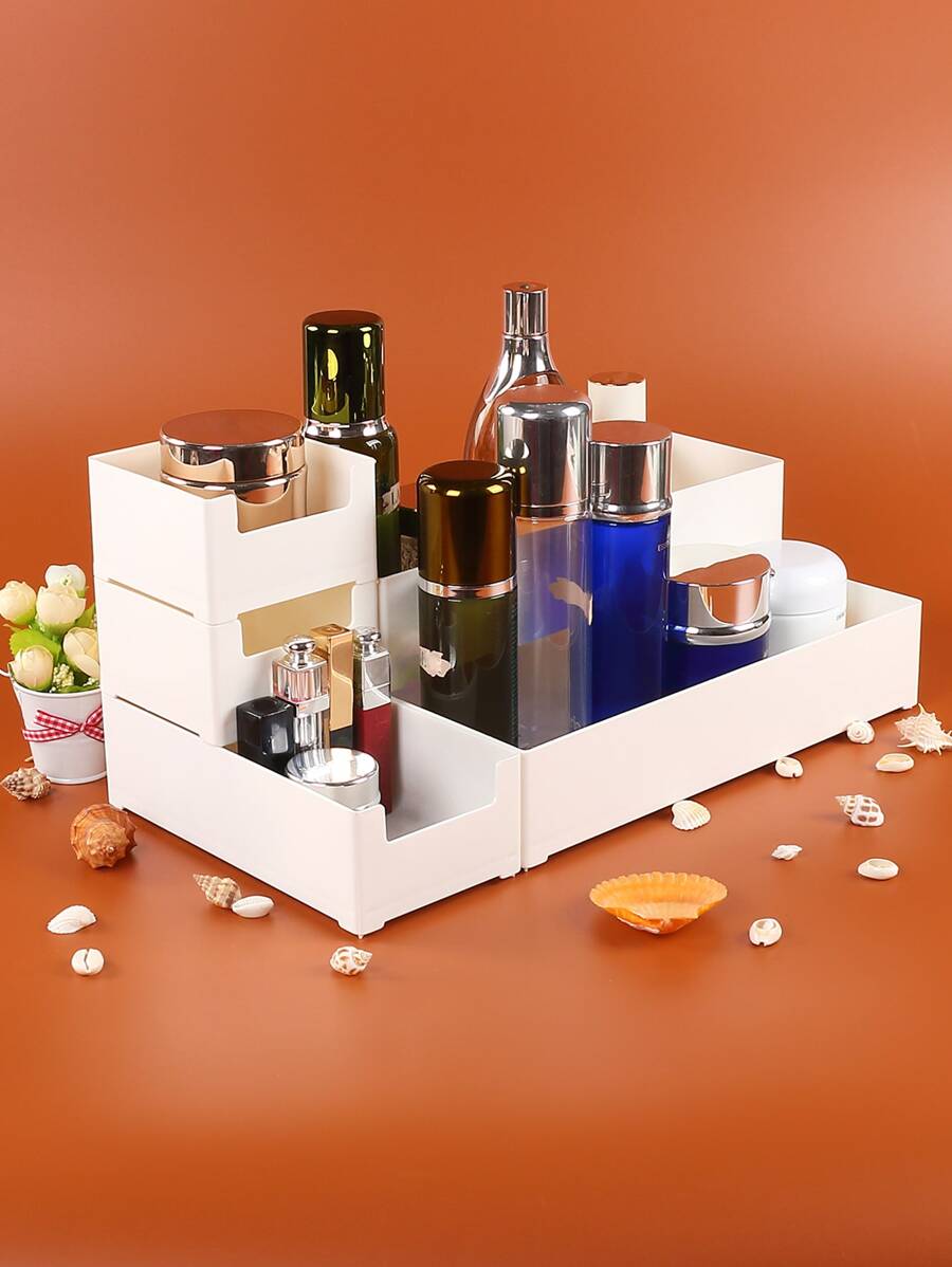 1 PC Nhựa Để Bàn Trang Điểm Giá Đỡ Tối Giản Đa Năng Trang Điểm Hộp Bảo Quản Đồ Trang Điểm Bảo Quản Nhà - trắng - Xem 1