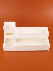 1 PC Nhựa Để Bàn Trang Điểm Giá Đỡ Tối Giản Đa Năng Trang Điểm Hộp Bảo Quản Đồ Trang Điểm Bảo Quản Nhà - trắng - Xem 3
