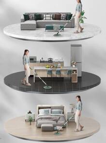 1套ABS解放雙手拖把,現代綠色拖把套裝