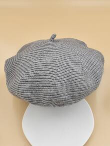 Boina mezcla de lana unicolor - Gris Claro - Ver 3