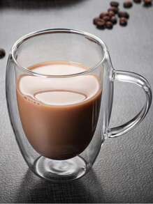 1 pieza Taza de cristal, taza de oficina de trabajo minimalista para el hogar - transparente - Ver 1