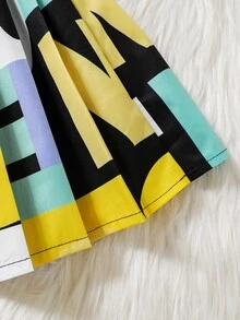 女孩字母圖案百褶半身裙