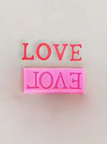 1入組愛心diy手工巧克力蛋糕裝飾矽膠模具 - 粉色 - 查看 1