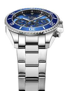 BIDEN Men's Wrist Watch, Men's Business Watch, Men's Sports Chronograph, Quartz Watch With Calendar & Luminous Function, Stainless Steel Strap Waterproof Men's Wrist Watch, Comes With Watch Link Remover And Watch Box - Silver - View 10