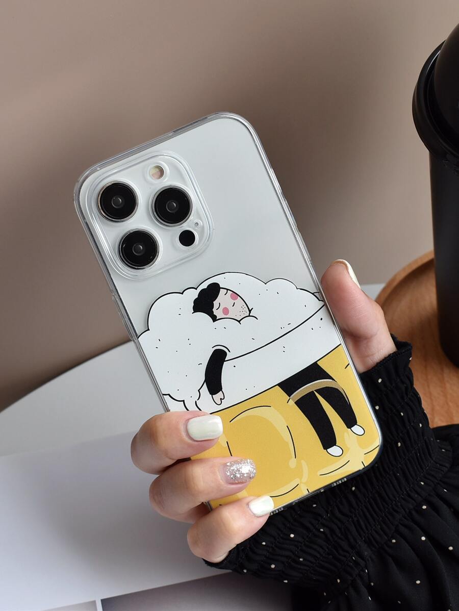 Beer & Figure Graphic Phone Case - Multicolor - View 1