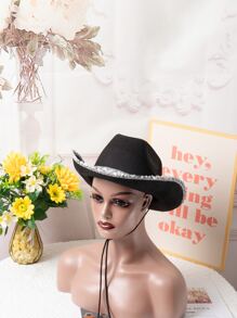 1入組女士亮片裝飾可調節牛仔帽適合派對 - 彩色 - 查看 2