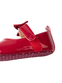 Giày bệt Mary Jane trang trí nơ cho trẻ sơ sinh, giày bệt ngoài trời kiểu Preppy - Đỏ - Xem 7