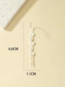1 bông tai trang trí trái tim thời trang cho phụ nữ để trang trí hàng ngày - Bạc - Xem 4