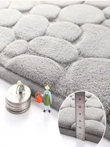 Black Bath Rug Or Modern Polyester Anti-slip Toilet Mat For Bathroom - Black - View 6