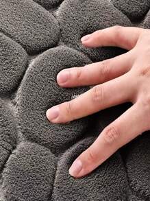 Black Bath Rug Or Modern Polyester Anti-slip Toilet Mat For Bathroom - Black - View 3