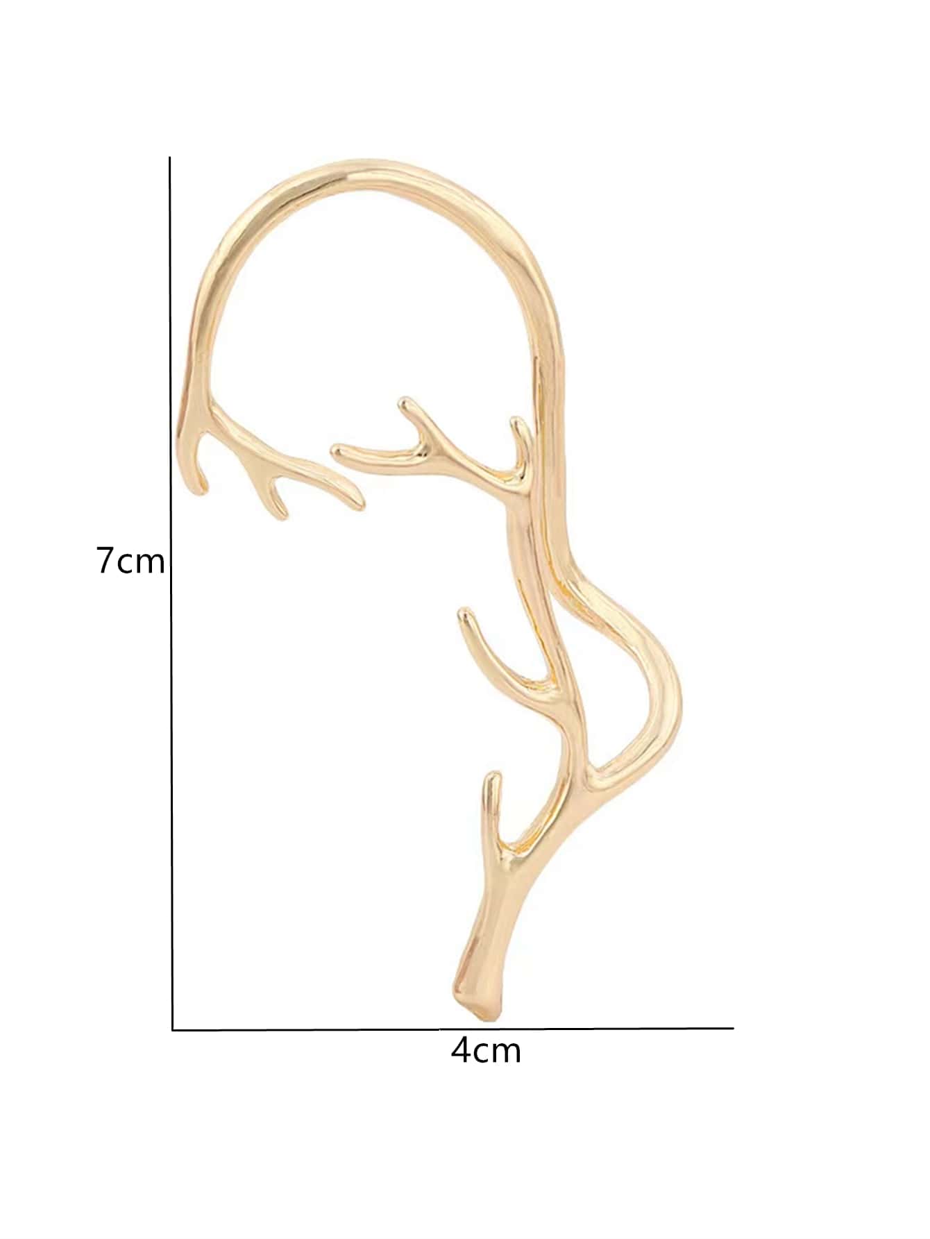 1pc Fashion Zinc Alloy Antler Design Ear Wrap For Women For Daily Decoration