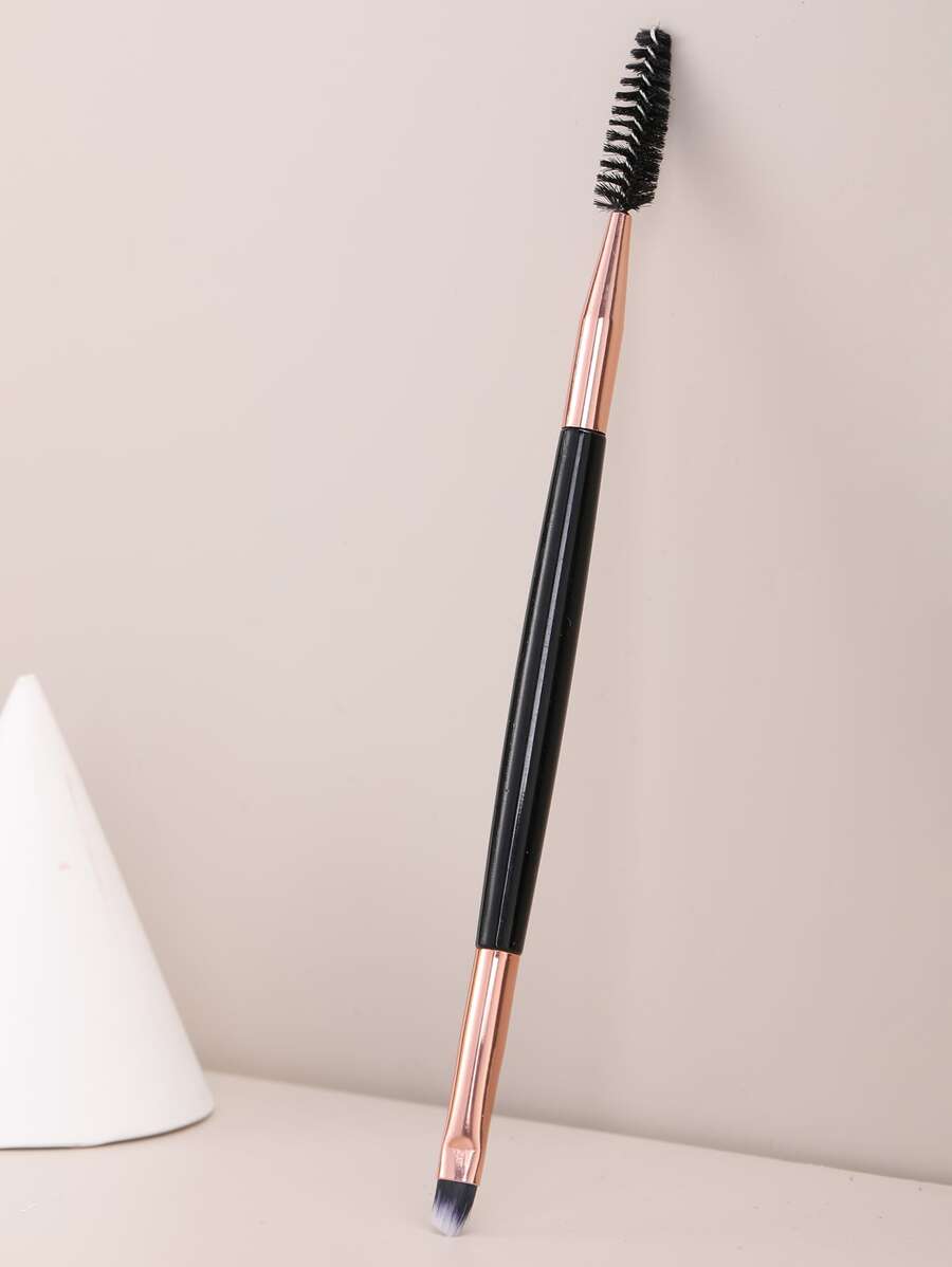 1pc Double-sided Eyebrow & Eyelash Brush - Rose Gold - View 1